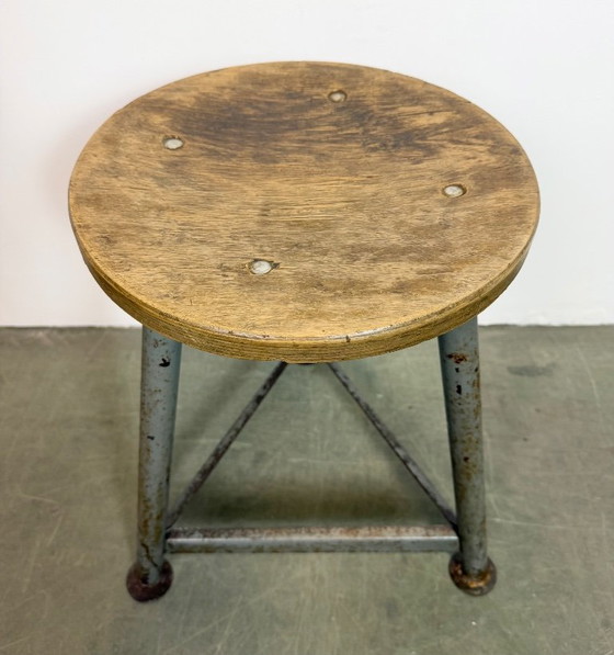Image 1 of Grey Industrial Workshop Stool, 1960s