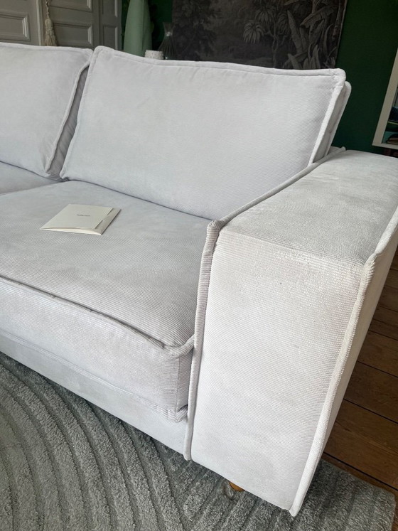 Bolia Noora Bank – 2-3 zits + poef – Ecru stof – Zeer goede staat – 3-5 zitsbanken, Velvet (photo 8 of 12)