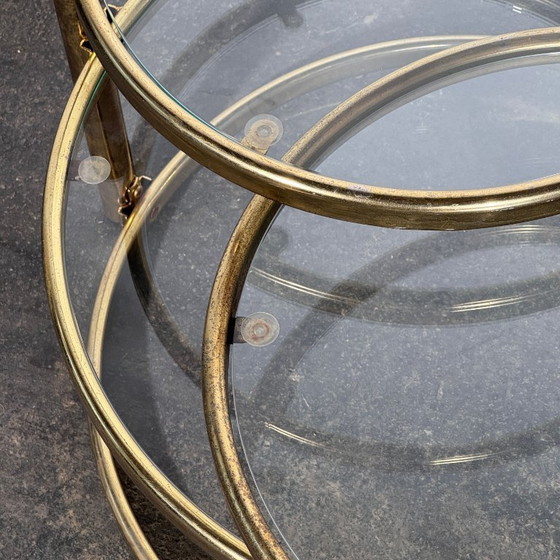 Milo Baughman messing salontafel, jaren 60 – Nachtkastjes, Glass, Brass (photo 5 of 8)
