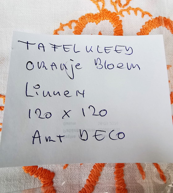 Image 1 of Art-Deco-Leinentischdecke