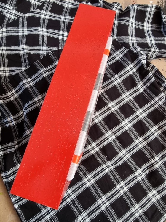 Image 1 of Œuvre d'art contemporaine moderne à carreaux écossais, faite à la main, 25x25