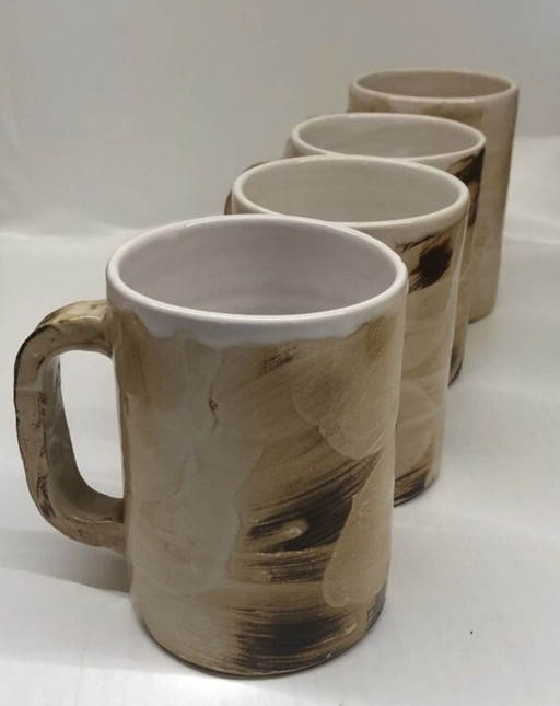 4er-Set Vallauris-Keramikbecher von Galerie Palissy