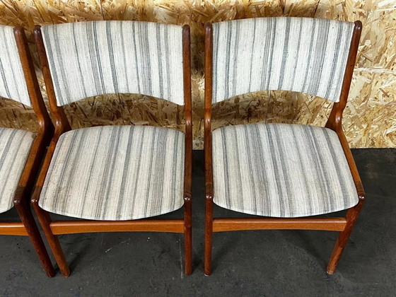Image 1 of 4x 60's 70's Teak Chair Chaise Dining Chair Henning Kjaernulf Danish 60s