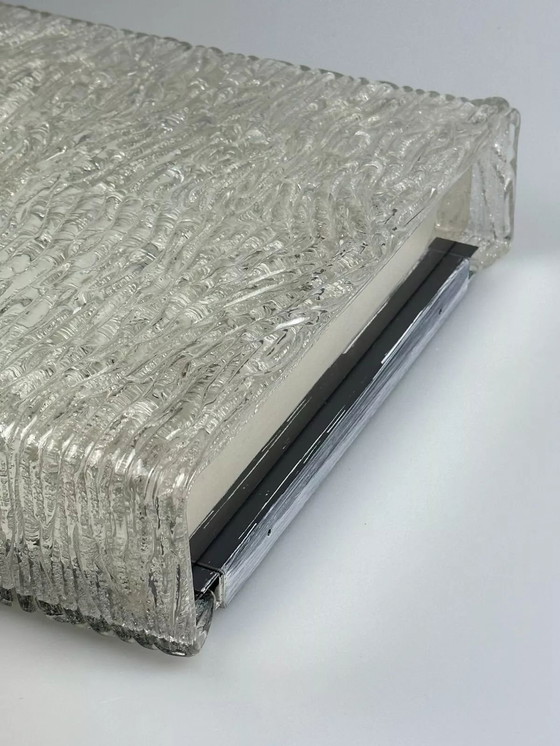 Image 1 of Lampada da soffitto in vetro ghiacciato anni '60-'70 di Kaiser Leuchten Germania