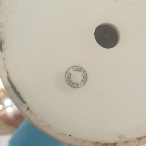 Image 1 of Vintage Limoges porcelain lamp – hand-painted relief – not a print – very solid workmanship”