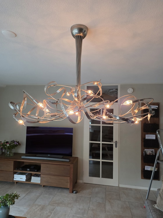 Image 1 of Grande suspension en métal blanc