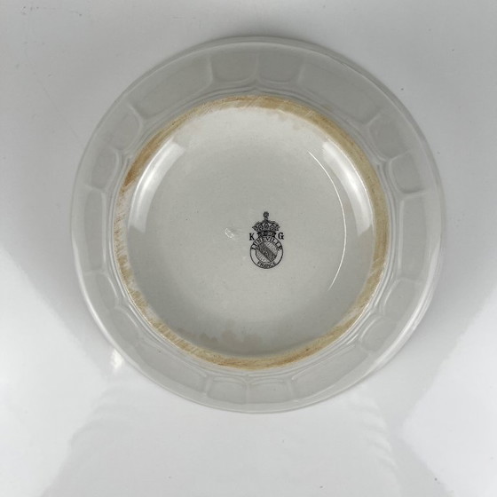 Salad bowl PM, Réverbère Model by KG Lunéville, Rose Pattern, Worked Exterior – Crockery, Ceramic (photo 6 of 6)