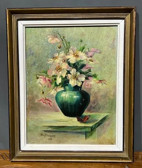 B. Dexpers. Still life with flowers. oil on panel. – Paintings & Drawings, Wood (photo 3 of 6)