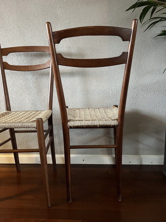 Image 1 of Set of vintage chairs in the style of a design by the Italian designer Gio Ponti