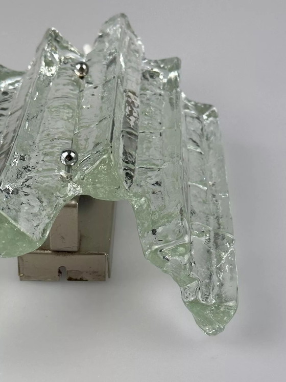 Image 1 of Lampada da parete anni '60 e '70 Fischer Leuchten Germany Design in vetro ghiacciato