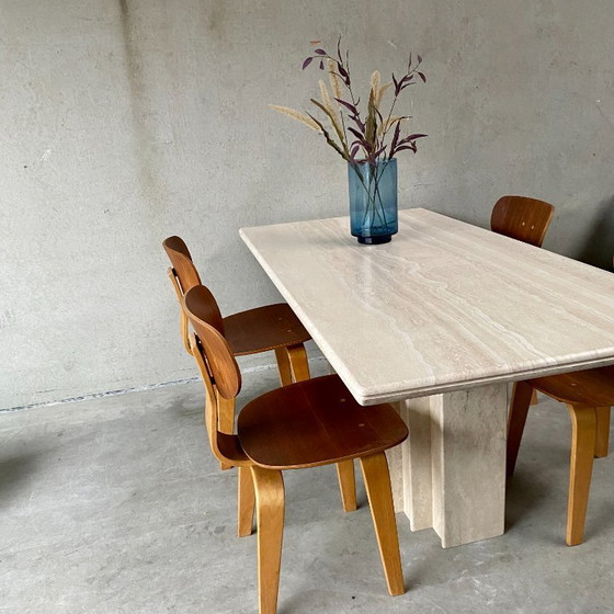 Image 1 of Italian Travertine Dining Table | Italy, 1980s