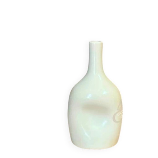 Mittelgroße cremefarbene handwerkliche Flaschenvase