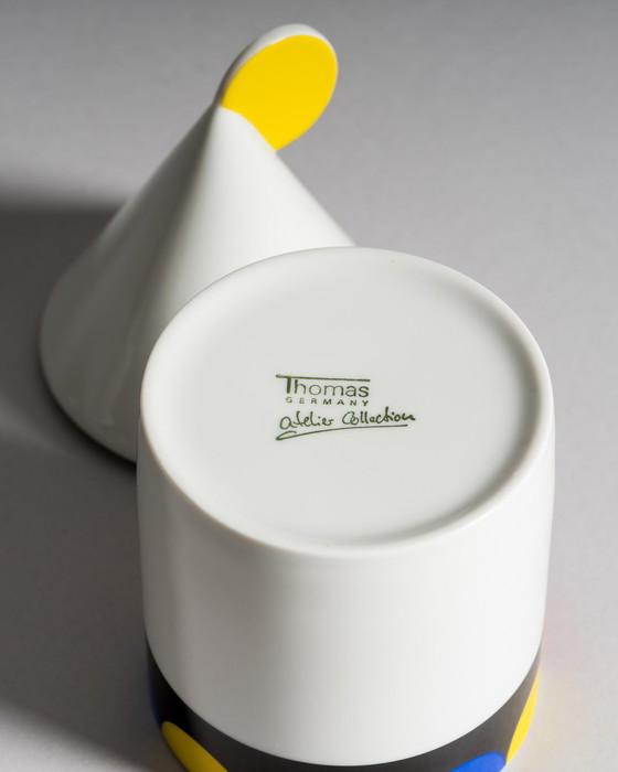 Image 1 of Scatola-coperchio di porcellana vintage in stile Memphis di Thomas / Rosenthal, anni '80