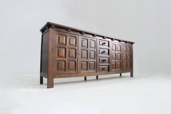 Vintage Brutalist Sideboard 1970s – Wood (photo 3 of 10)