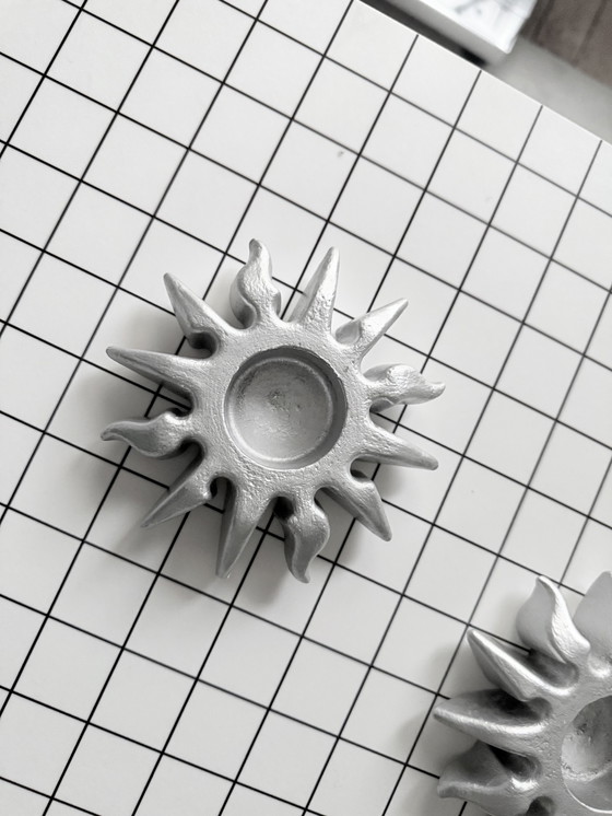 Image 1 of Een paar kandelaars, gesigneerd Nabytek, vintage ontwerp uit 1980.