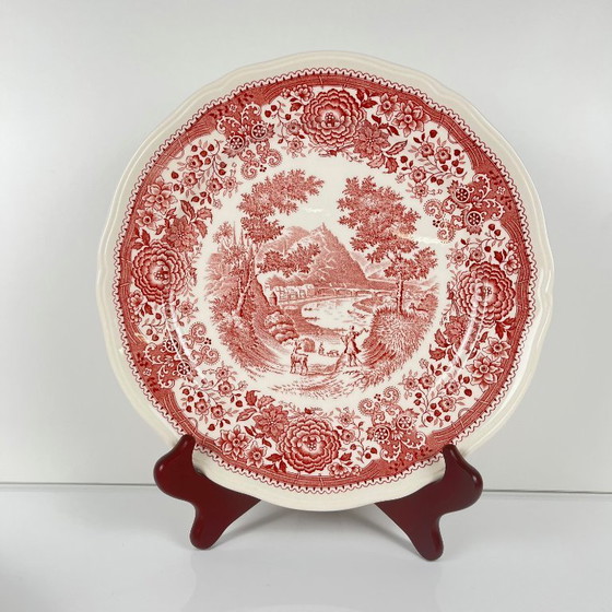 Image 1 of Set of 4 "Burgenland" dinner plates, Villeroy & Boch, red