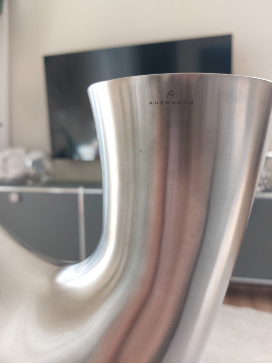Image 1 of Vintage Auerhahn Bocina watering can vase, stainless steel, 1970s