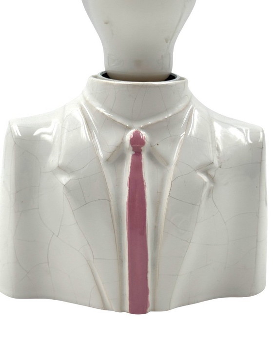 Image 1 of Postmoderne keramische tafellamp in de vorm van een buste, Italië, jaren 80