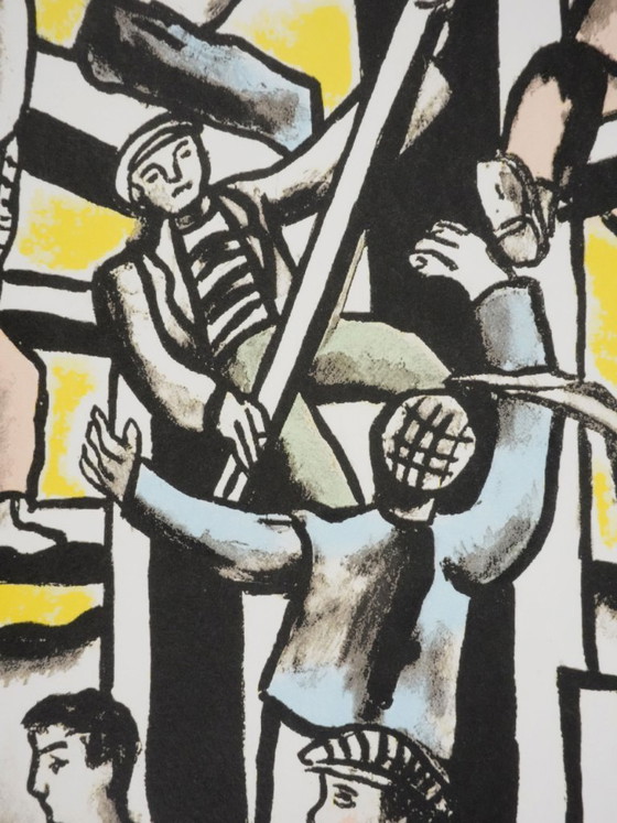 Fernand LEGER : Les Constructeurs Au Vélo, Lithographie Signée – Lithographies et sérigraphies, Paper (photo 9 of 10)