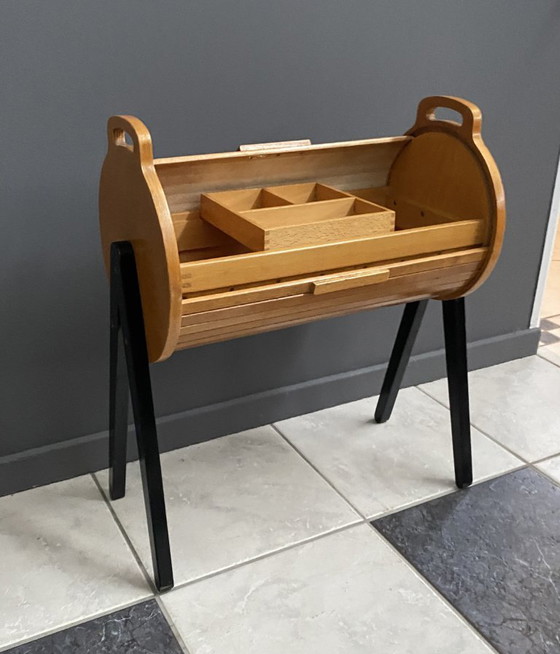 Image 1 of Boîte à couture en forme de rouleau, de John Groen LZH, Pays-Bas, années 1960