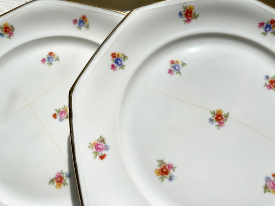 6 platos llanos de porcelana francesa floral LAMOTTE – Loza, Porcelain (photo 13 of 20)