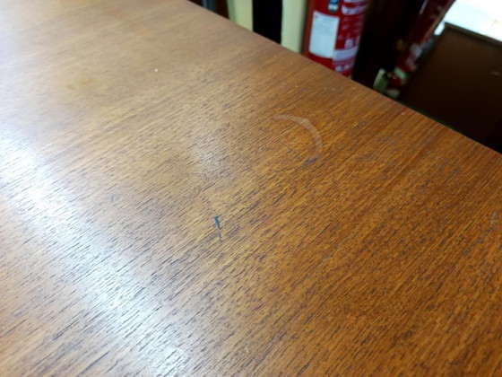 Image 1 of Teakhouten en leren dressoir van Malora, 1955