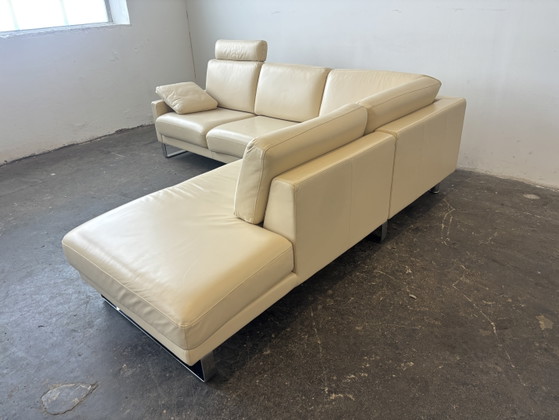 Rolf Benz EGO Leather Corner Sofa Design Couch beige (photo 5 of 10)