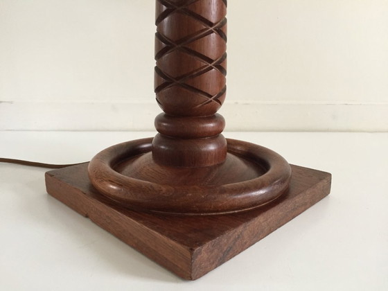 Image 1 of LAMPE Art Déco PALISSANDRE Sculpté