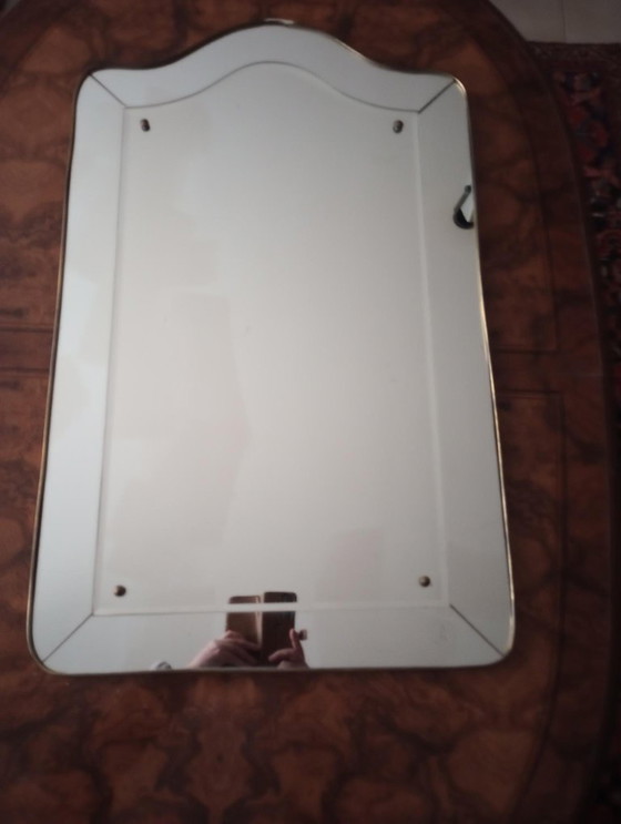 Image 1 of Hollywood Regency" bevelled wall mirror 