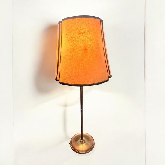 Image 1 of Impressionante lampada da terra Art Déco in ottone patinato