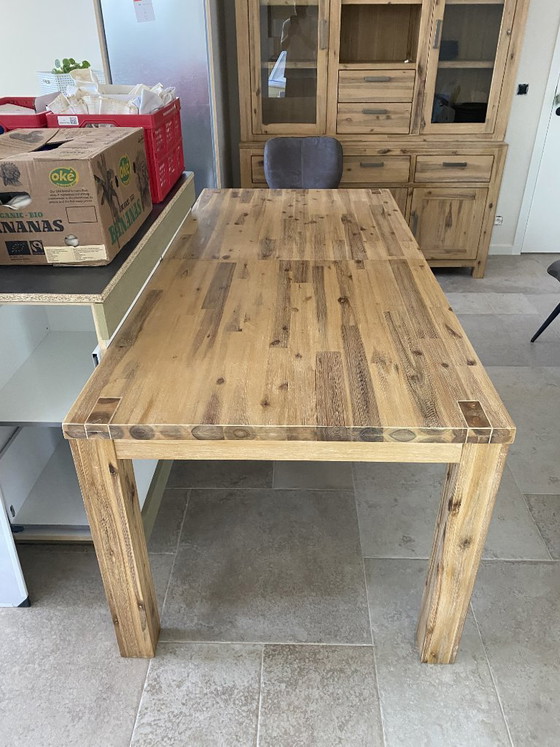 Image 1 of Table extensible en bois d'acacia massif (190/240x90x78) (démontable)