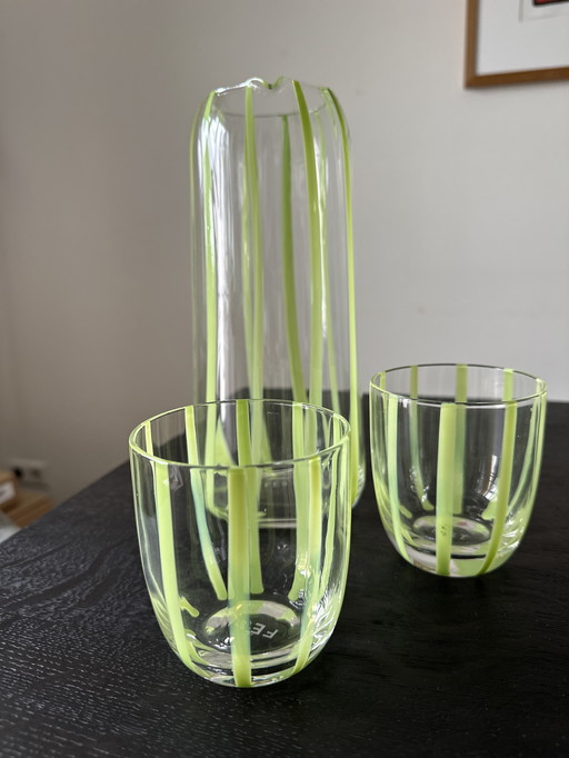 Caraffa per acqua a strisce Fest