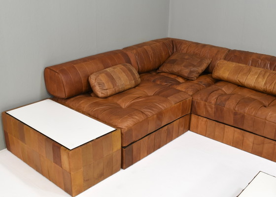 De Sede DS-88 Landscape Sectional Sofa in Cognac Tan Leather, Switzerland 1970's, Modular sofas, Wood, Brown (photo 9 of 10)