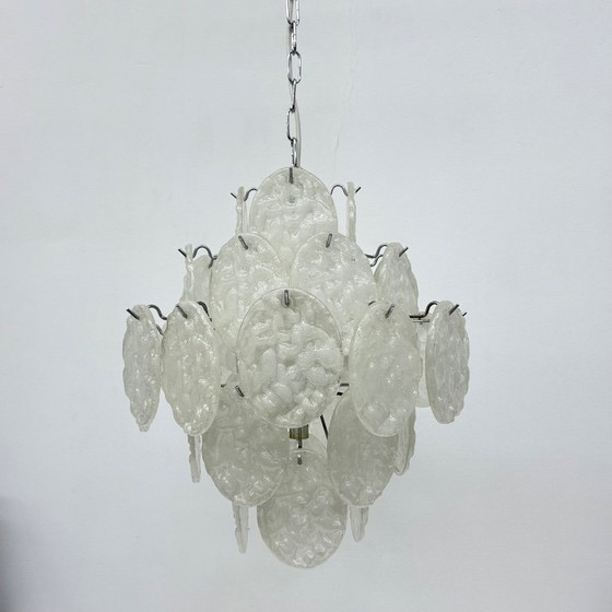 Image 1 of Mid-eeuwse kroonluchter met lucite schijven , 1970