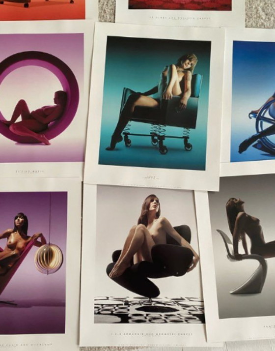 Image 1 of Tirages photographiques du portfolio « Nus sur meubles par Verner Panton »