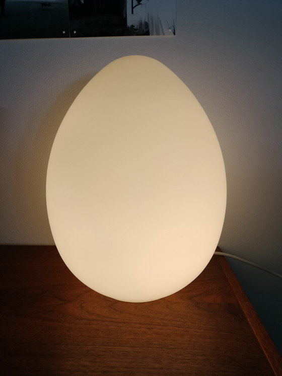 Image 1 of Vintage, Space Age egg-shaped glass table lamp, Domec