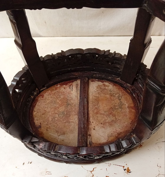 Antique Chinese Plant Stand – Plant table, Marble, Wood (photo 6 of 13)