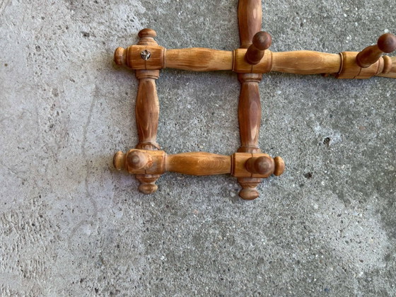 Wandgemonteerde Kapstok, jaren 30 – Kapstokken, Hout, Rustic (photo 7 of 7)