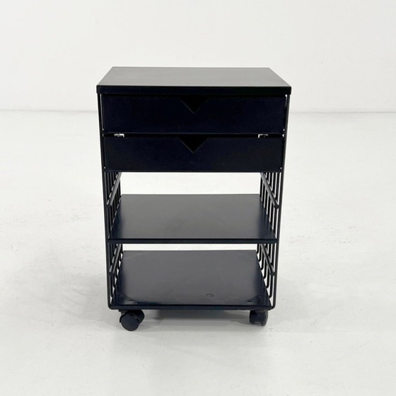 Image 1 of Draadkast met 2 laden op wielen van Bruna Rapisarda voor Robots, jaren 80