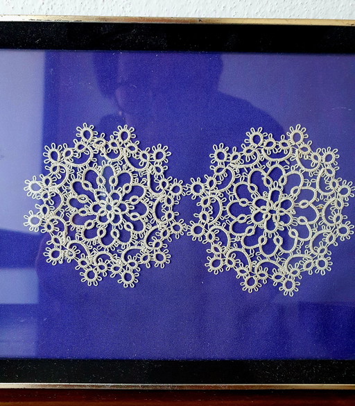 4 Antique Frames With Brussels and Malines Lace, Sizes Last 2 Photos