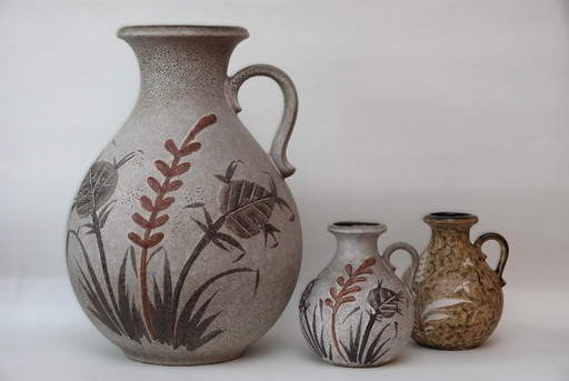 XXL floor vase and 2 smaller vases - West Germany - Scheurich