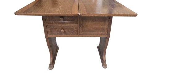 Image 1 of Vintage Space-Saving Wooden Book-Shaped Coffee Table with Drawers and Compartment