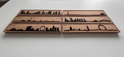 Silhouetten skyline metal