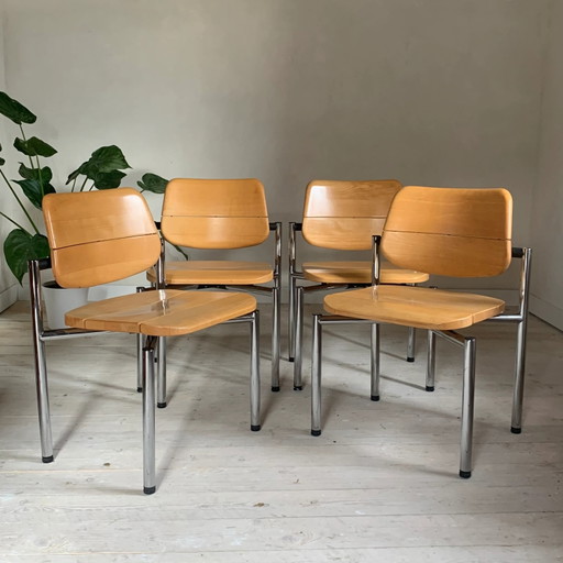 Vintage office chairs Martin Stoll – eetkamerstoelen, Chrome (photo 2 of 14)