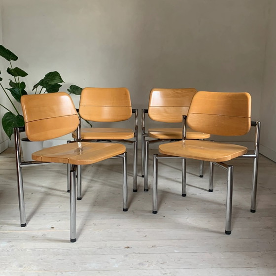 Vintage office chairs Martin Stoll – Dining chairs, Chrome (photo 2 of 14)