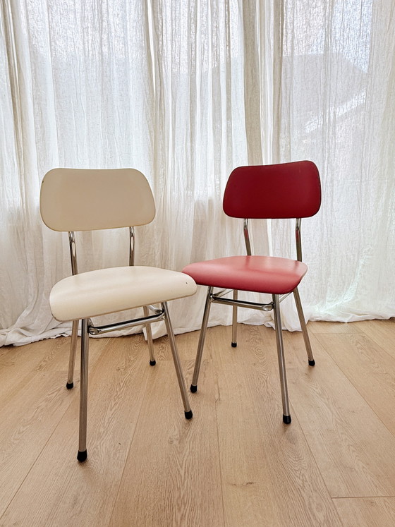 Image 1 of Sedie vintage Brabantia con struttura tubolare (4 pezzi) – Rivestimento in pelle Skai