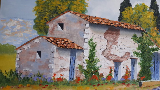 Image 1 of Gérard COLEY - The Little Cottage with Lavender - Artist's Painting