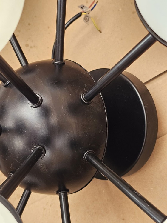 Magnifique Plafonnier Colmore Sputnik - 15 Boules de Verre, Métal, Noir (photo 5 sur 12)
