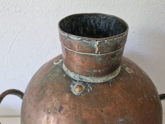 Image 1 of Grande vaso di rame antico con patina