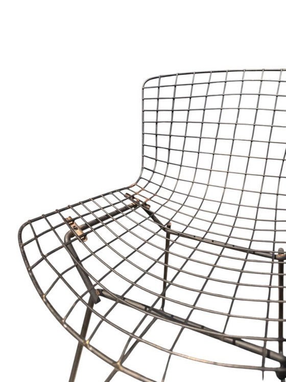 Image 1 of Ensemble authentique de 4 chaises Harry Bertoia Wire pour Knoll - Acier et coussins d'origine